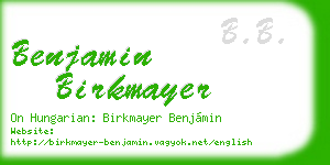 benjamin birkmayer business card